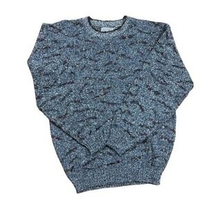 Vintage Method Crew Neck Sweater Abstract Knit Eclectic Grandpa Size Medium